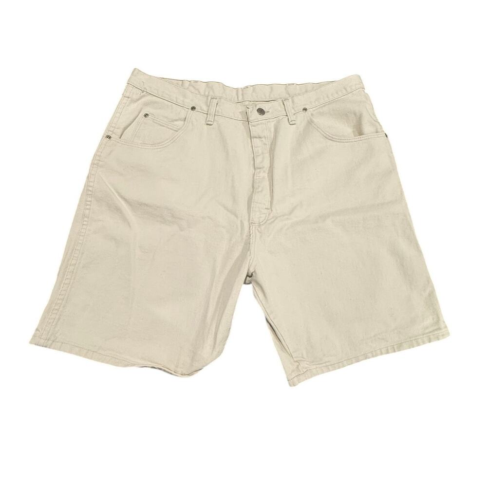 Wrangler Silver Edition Mens Off White Denim 100% Cotton Shorts Size 40 Vintage